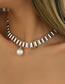 Fashion 2# Geometric Pearl Cutout Chain Necklace