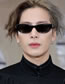 Fashion Rice Frame Black Gray Sheet Pc Square Large Frame Sunglasses