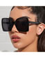 Fashion Black Frame Double Gray Film Pc Square Large Frame Sunglasses