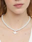 Fashion Silver Pearl Bead And Diamond Planet Necklace