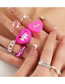 Fashion Color Resin Letter Heart Ring Set