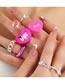 Fashion Color Resin Letter Heart Ring Set