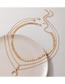 Fashion Gold Alloy Diamond Geometric Moon Necklace
