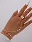 Fashion Gold Alloy Pearl Chain Mitten Bracelet