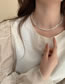 Fashion White Broken Silver Pearl Beaded Wrap Double Layer Necklace