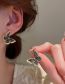 Fashion Silver Metal Diamond Butterfly Stud Earrings