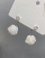 Fashion White Colorful Geometric Diamond Flower Stud Earrings