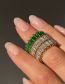 Fashion 5# Alloy Diamond Geometric Ring