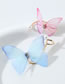 Fashion Blue Powder Alloy Diamond Butterfly Earrings