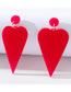 Fashion Red Alloy Diamond Heart Earrings