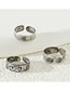 Fashion Silver Alloy Geometric Engraved Open Ring Set