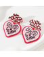 Fashion Pink Alloy Hat Heart Letter Earrings