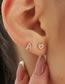 Fashion C Alloy Diamond Heart Letter Stud Earrings