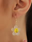 Fashion Gold Acrylic Flower Smiley Earrings