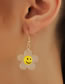 Fashion Gold Acrylic Flower Smiley Earrings