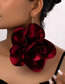 Fashion Red Fabric Rose Stud Earrings