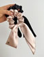 Fashion Black Fabric Bow Pleated Scrunchie