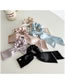 Fashion Beige Fabric Bow Pleated Scrunchie