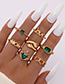 Fashion 1# Alloy Diamond Butterfly Leaf Ring Set