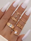 Fashion Gold Alloy Diamond Geometric Alphabet Ring Set