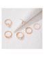Fashion Gold Alloy Diamond Geometric Alphabet Ring Set