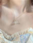 Fashion Gold Geometric Crystal Bow Lily Of The Valley Necklace