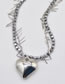 Fashion Silver Alloy Geometric Heart Double Layer Necklace