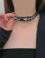 Fashion Black Alloy Alphabet Graffiti Leather Necklace