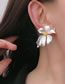 Fashion Gold Alloy Geometric Flower Stud Earrings