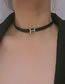 Fashion Black Alloy Metal Alphabet Woven Necklace
