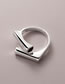 Fashion Silver Pure Copper Geometric Cross Split Ring