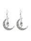 Fashion 1# Alloy Geometric Moon Flower Earrings