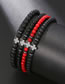 Fashion 4# Black Gall Beaded Cross Bracelet