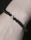 Fashion 4# Black Gall Beaded Cross Bracelet