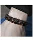 Fashion Black Geometric Lava Stone Beaded Bracelet
