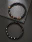Fashion Black Black Matte Tiger Eye Beaded Stretch Bracelet Set