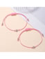 Fashion Pink Alloy Pentagram Cord Bracelet Set