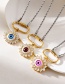 Fashion Gold + Rose Red Titanium Steel Resin Eye Paper Clip Pendant Twist Chain Necklace