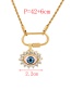 Fashion Gold + Rose Red Titanium Steel Resin Eye Paper Clip Pendant Twist Chain Necklace