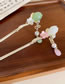 Fashion Hairpin-gold-green Alloy Imitation Jade Flower Pearl Water Drop Tassel Hairpin