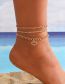 Fashion 5# Alloy Diamond Claw Chain Love Anklet Set