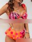 Fashion Green Polyester Print Tie One-piece Swimsuit