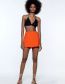 Fashion Orange Polyester Asymmetric Culottes