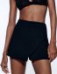 Fashion Black Polyester Asymmetric Culottes