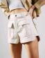 Fashion White Cargo Pocket Shorts