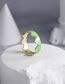 Fashion Green Alloy Drip Heart Ring