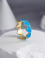 Fashion Blue Alloy Drip Heart Ring