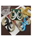 Fashion Blue Earrings Alloy Drip Oil Double Ring Stud Earrings