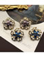 Fashion Purple Earrings Alloy Diamond Flower Stud Earrings