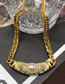 Fashion Necklace Alloy Diamond Oval Pearl Necklace
